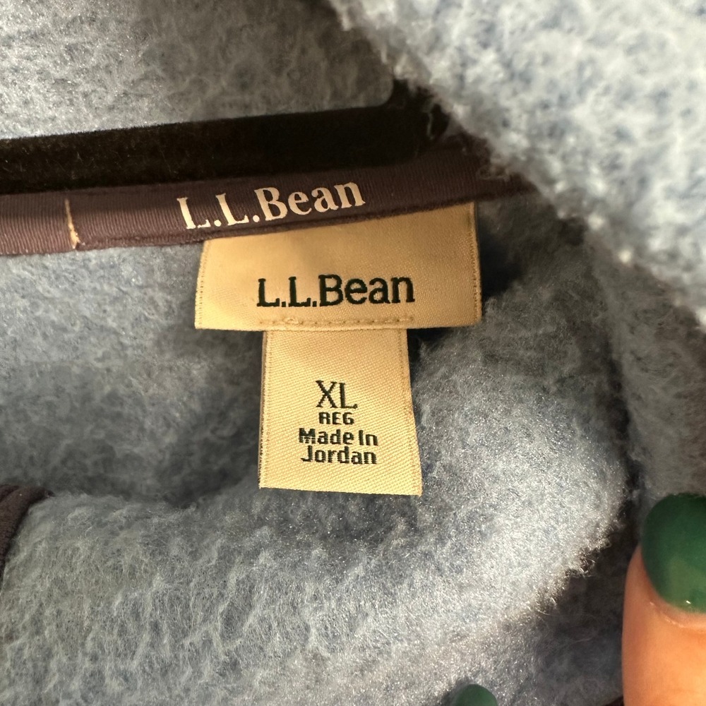 L.L. Bean Two-Tone Light Blue and Navy Fleece Jacket - Picture 3 of 10